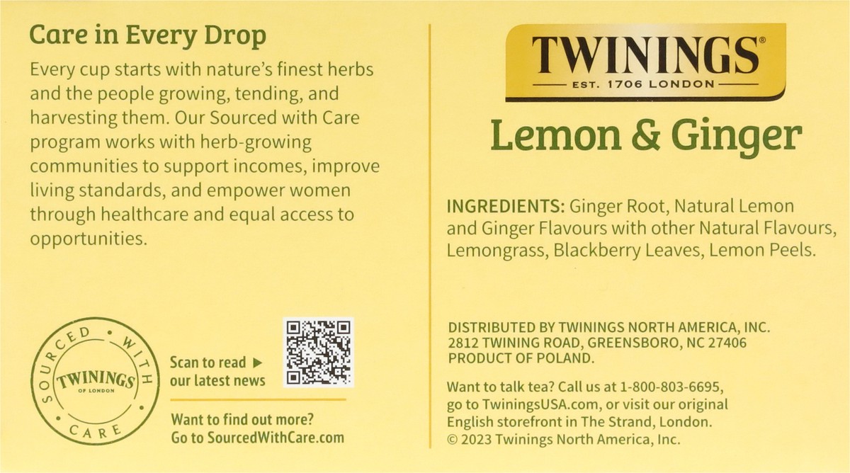 slide 14 of 15, Twinings Lemon & Ginger Flavored Herbal Tea Value Pack 50 Bags - 50 ct, 50 ct