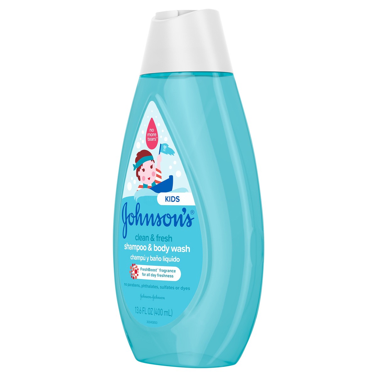 slide 3 of 7, Johnson's Clean & Fresh Tear-Free Children's Shampoo & Body Wash, Paraben-, Sulfate- & Dye-Free Formula is Hypoallergenic & Gentle on Toddler's Sensitive Skin, FreshBoost Fragrance, 13.6 fl. oz, 400 ml