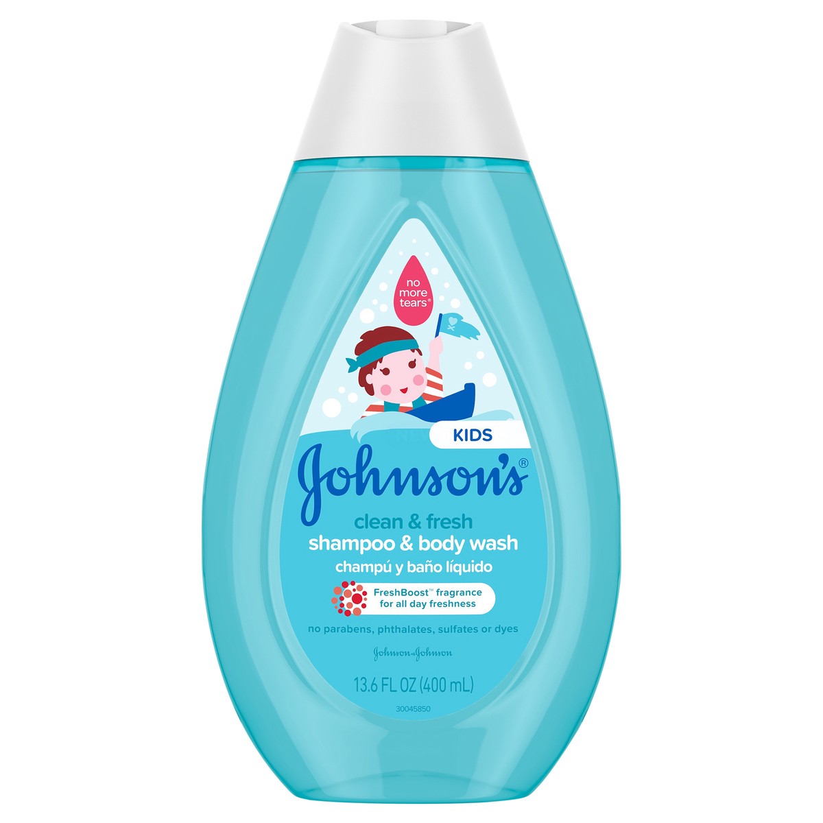 slide 1 of 7, Johnson's Clean & Fresh Tear-Free Children's Shampoo & Body Wash, Paraben-, Sulfate- & Dye-Free Formula is Hypoallergenic & Gentle on Toddler's Sensitive Skin, FreshBoost Fragrance, 13.6 fl. oz, 400 ml