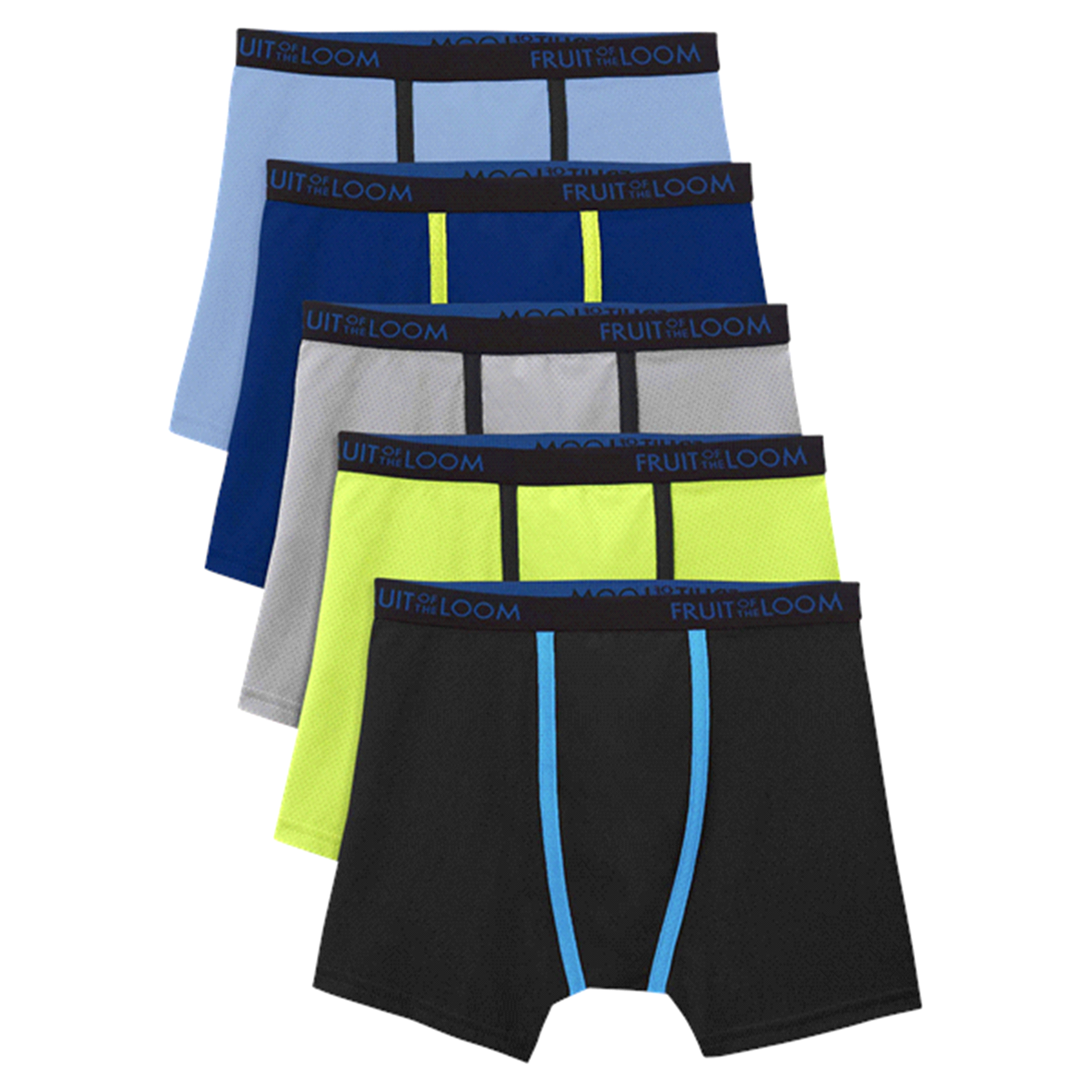 slide 5 of 5, Fruit of the Loom Boys' Breathable Lightweight Boxer Briefs, Small, 5 ct