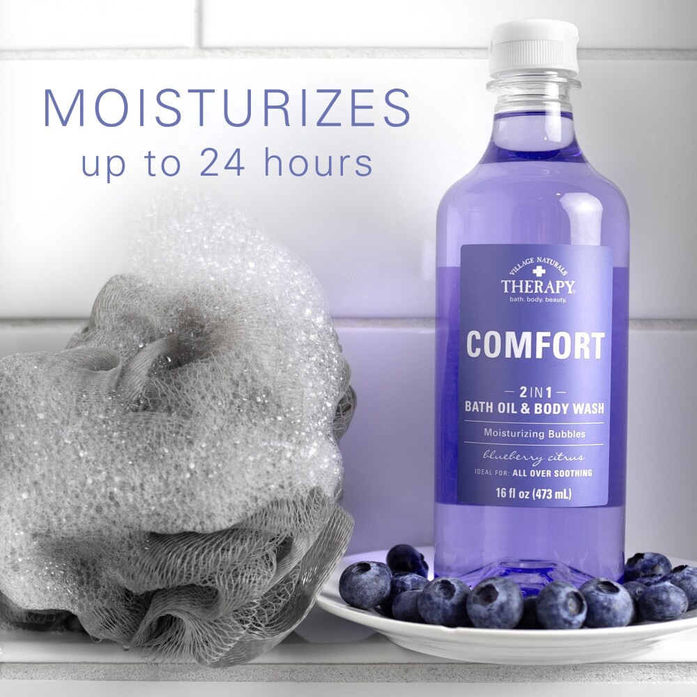 slide 2 of 6, Village Naturals Therapy Chronic Pain & Fatigue Foaming Bath Oil & Body Wash, 16 fl oz