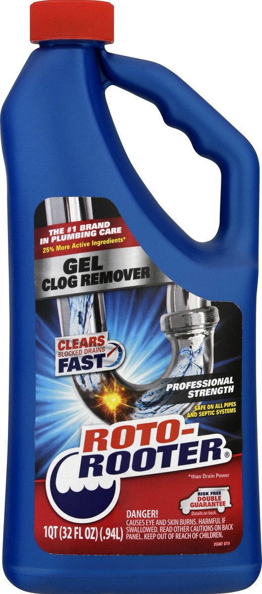 slide 8 of 10, Roto-Rooter Professional Strength Gel Clog Remover 1 qt, 1 qt