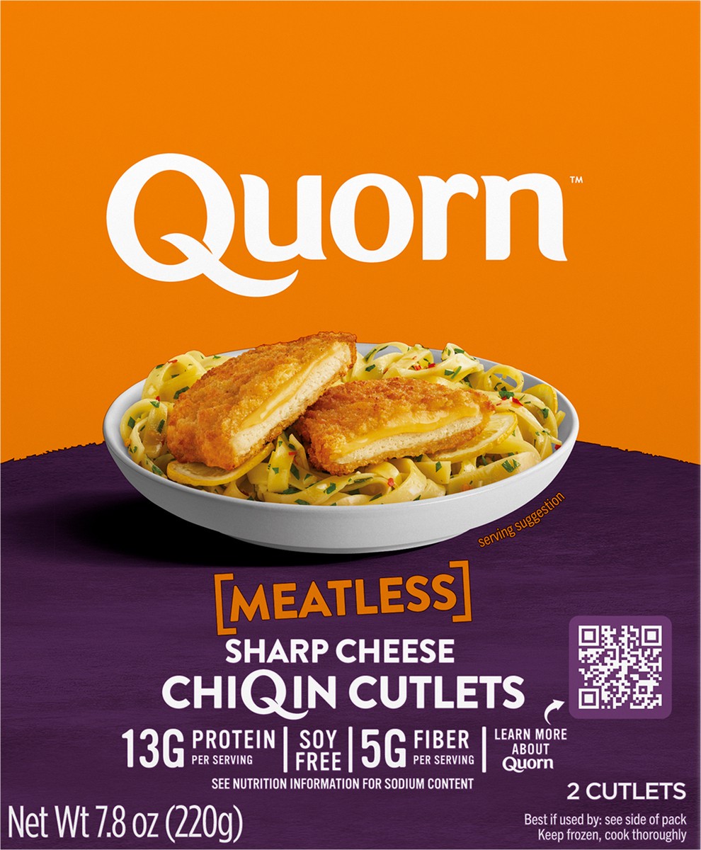 slide 4 of 7, Quorn Meatless Sharp Cheese ChiQin Cutlets, 7.76 oz