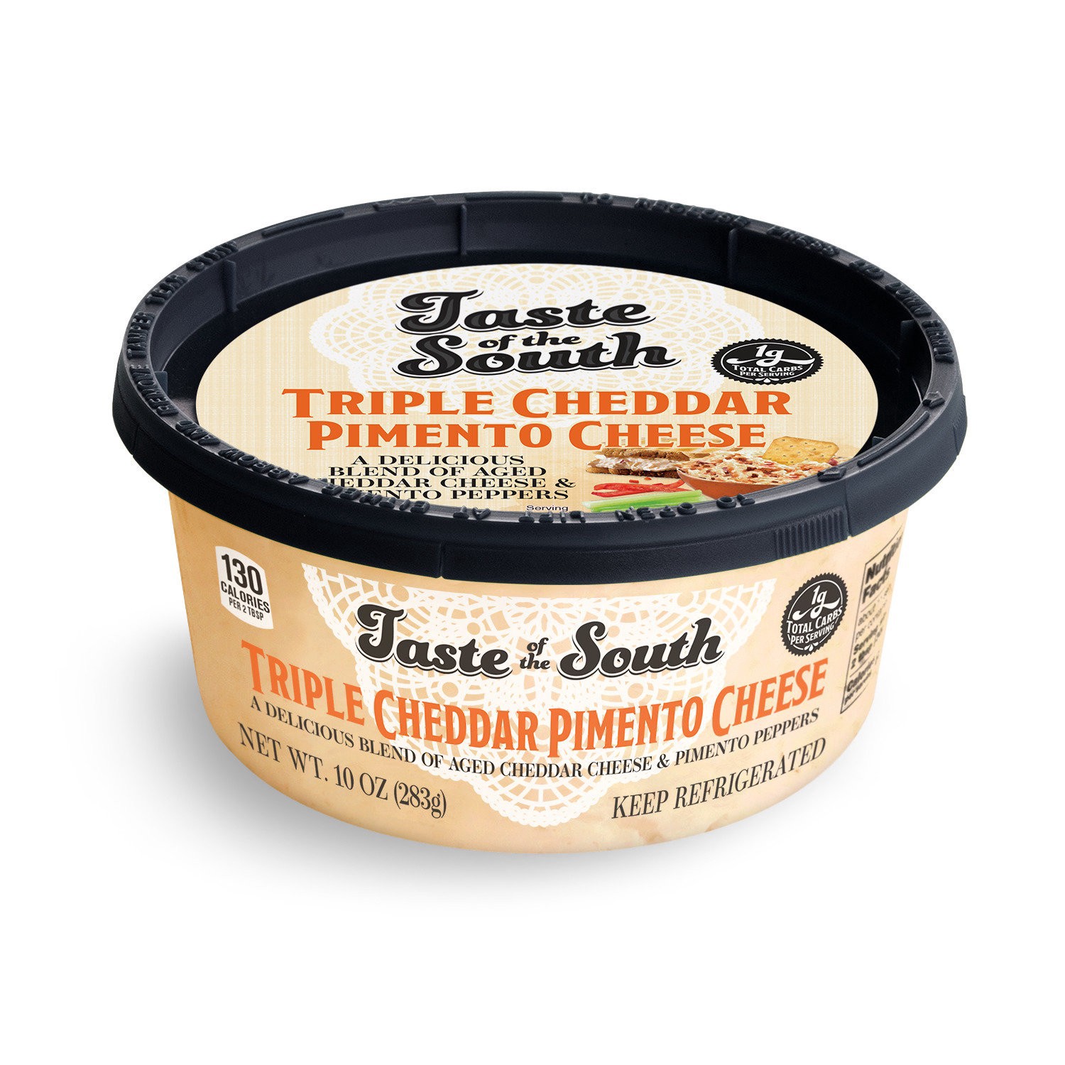 slide 1 of 1, Taste of the South Triple Cheddar Pimento Dip 10 oz, 10 oz