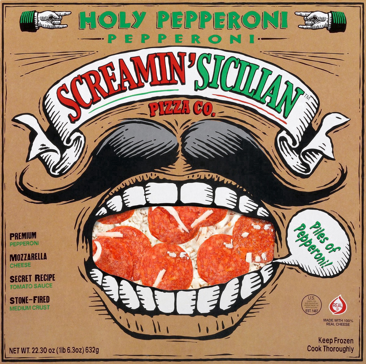 slide 7 of 29, Palermo's Screamin' Sicilian Holy Pepperoni Frozen Pizza - 22.30oz, 22.3 oz