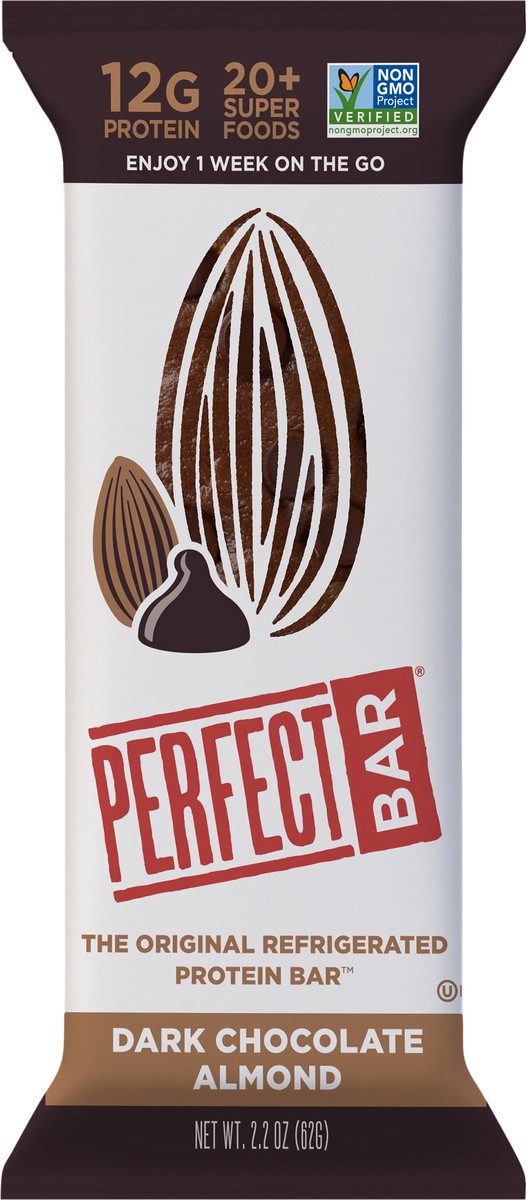 slide 5 of 9, Perfect Bar Gluten-Free Dark Chocolate Almond Refrigerated Protein Bar, 2.2 oz, 2.2 oz