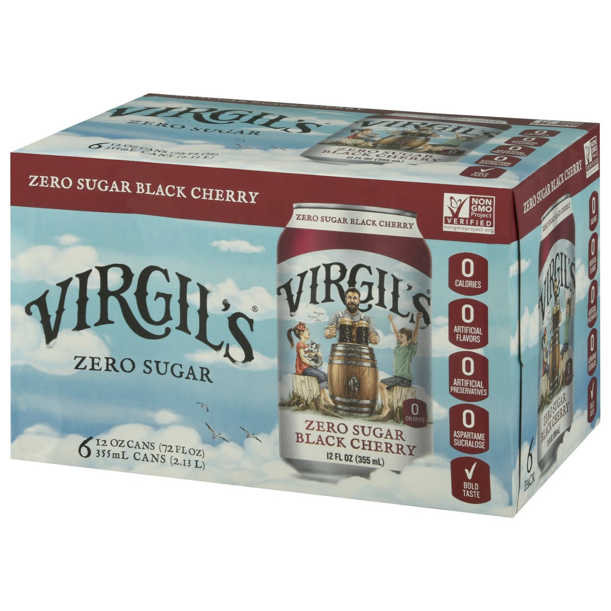 slide 4 of 13, Virgil's Soda, Zero Sugar, Black Cherry - 72 oz, 72 oz