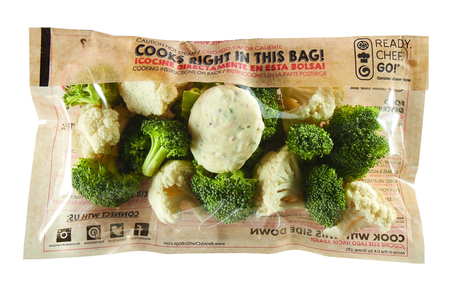 slide 1 of 1, Garlic Butter Broccoli Cauliflower, 10 oz