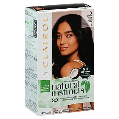 slide 1 of 1, Clairol Natural Instincts 3 Brown Black, 1 ct