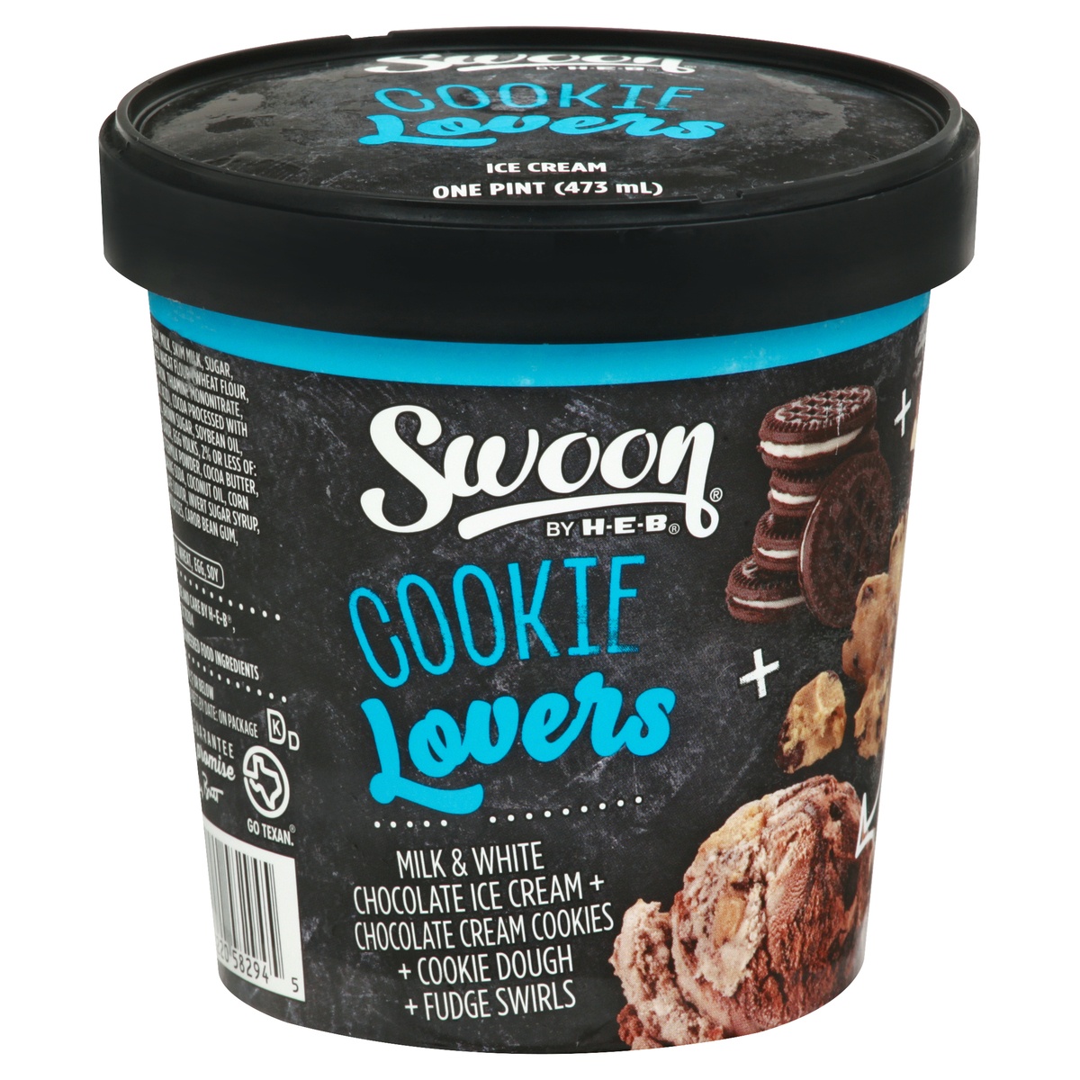 slide 1 of 1, Swoon by H-E-B Cookie Lovers Ice Cream, 1 pint