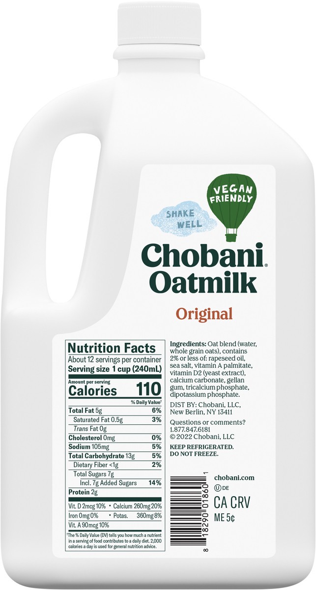 slide 5 of 9, Chobani Plain Oat Milk, 96 fl oz