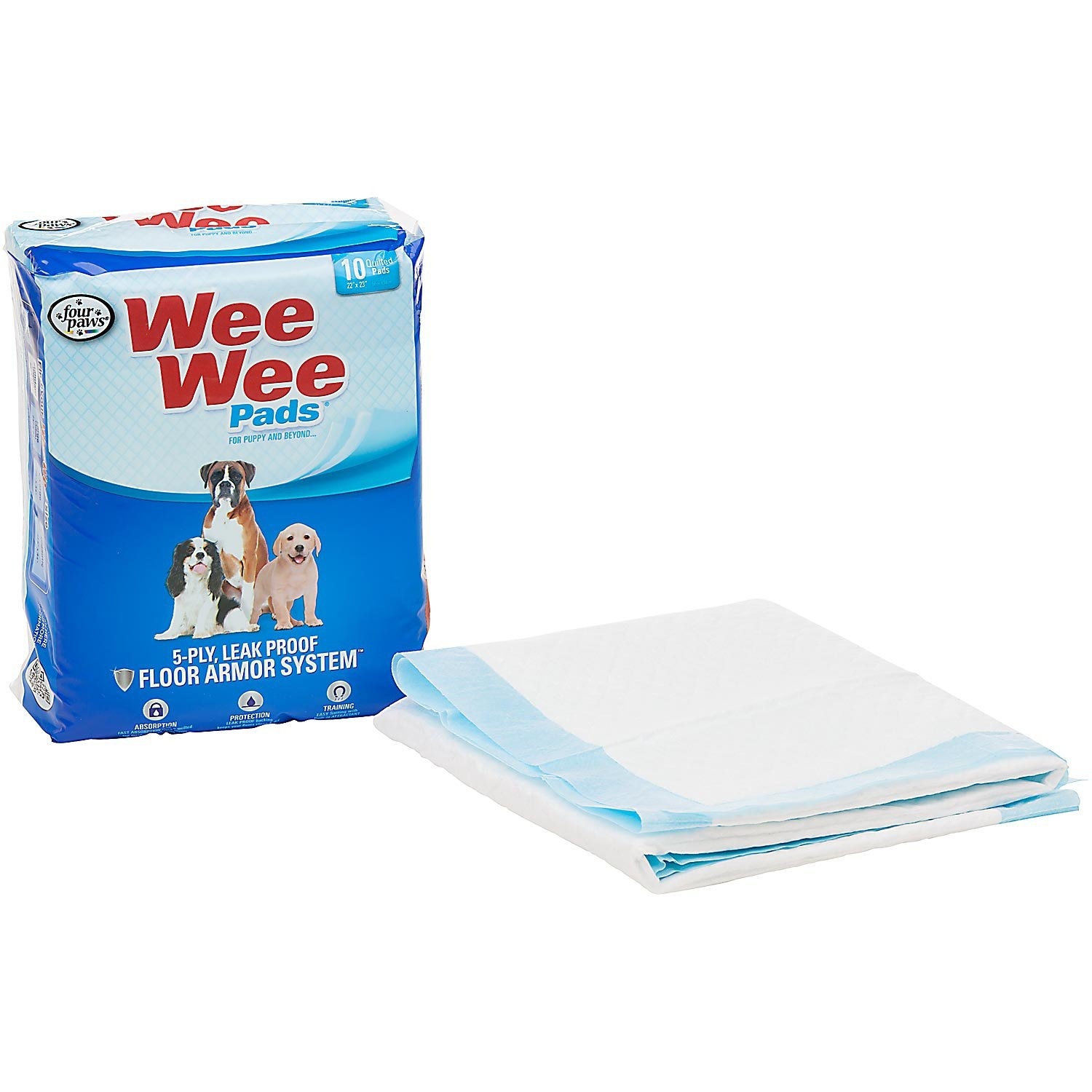 slide 1 of 1, Four Paws Wee-Wee Potty Pads, 10 ct