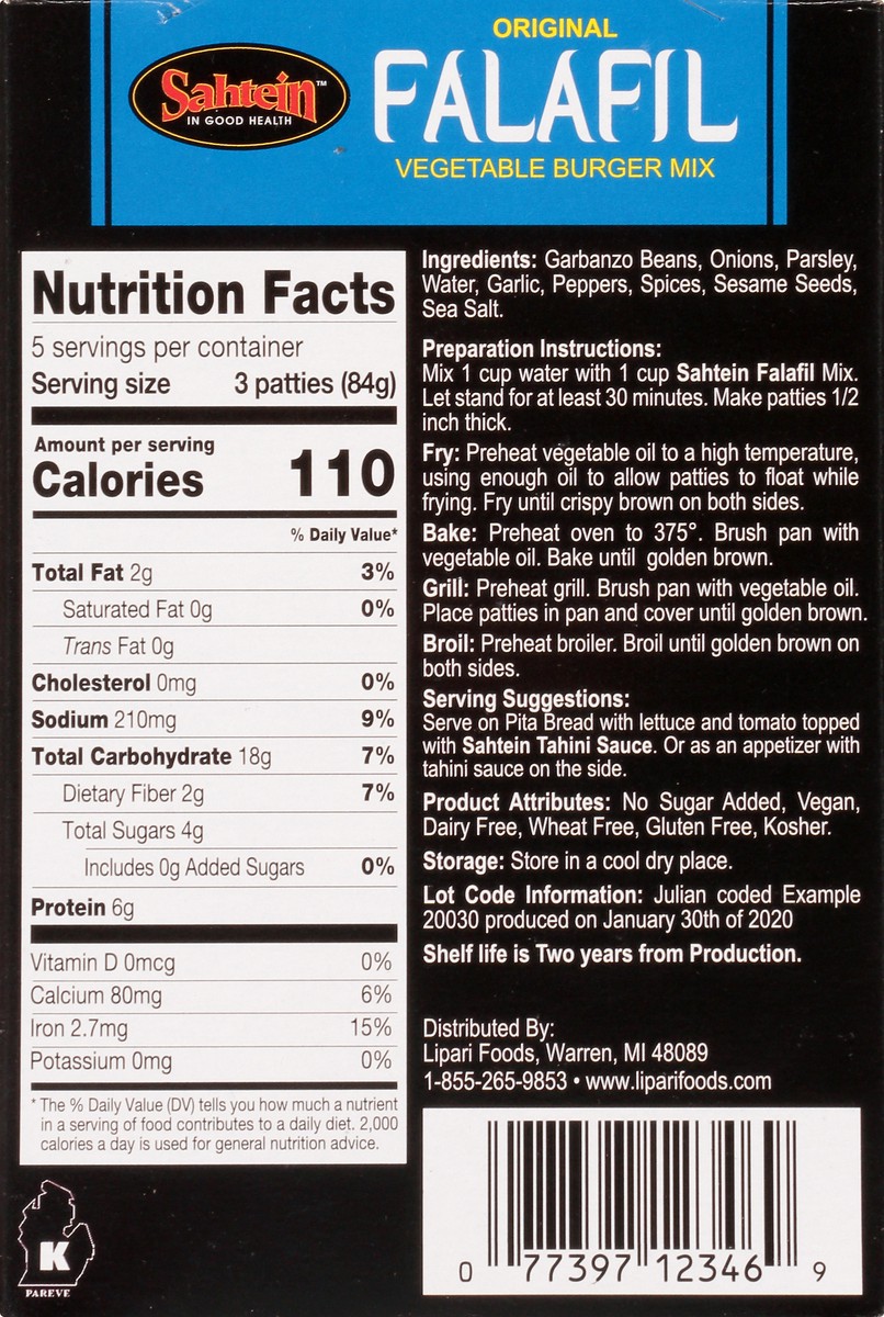 slide 5 of 9, Sahtein Falafel Mix 16 Oz, 16 oz