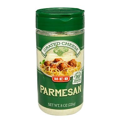 slide 1 of 1, H-E-B Grated Parmesan Cheese, 8 oz