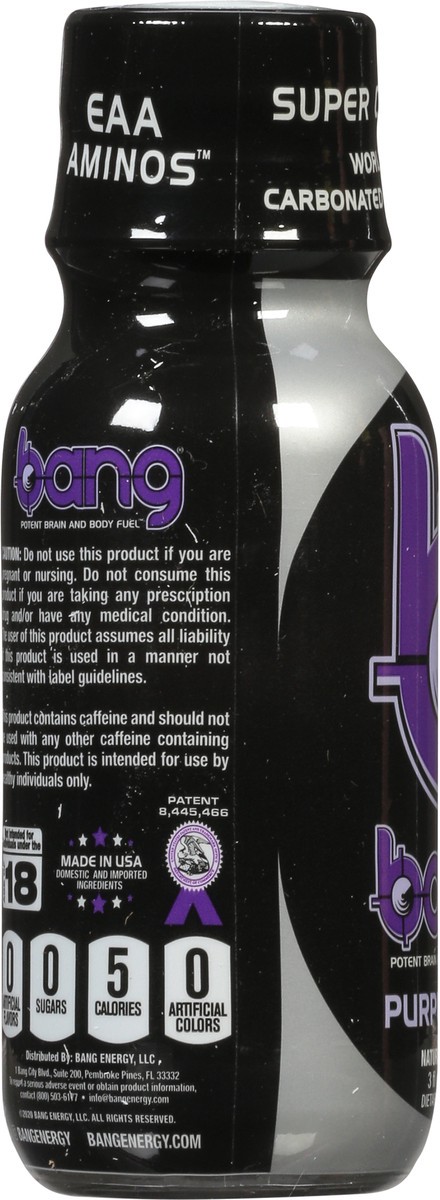 slide 5 of 13, Bang Purple Haze Carbonated Energy Shot 3 fl oz, 3 oz