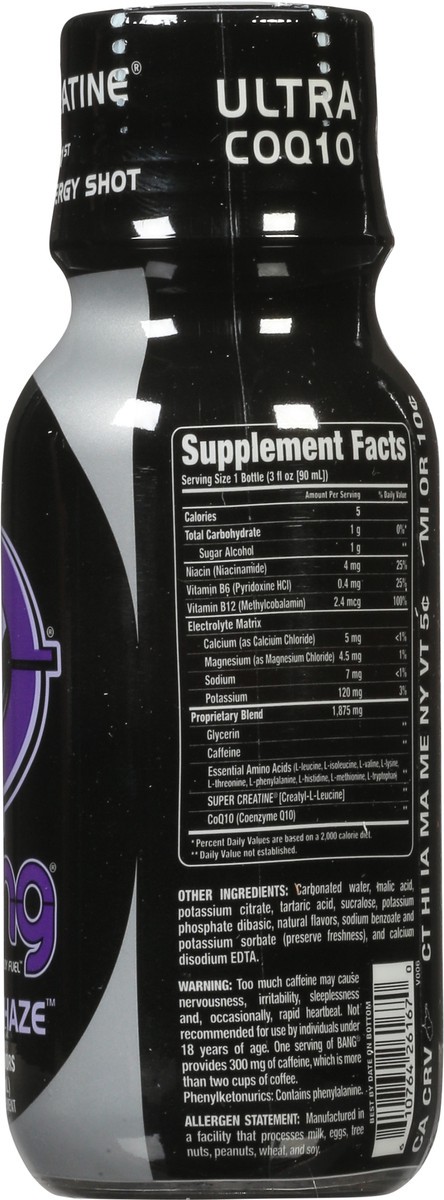 slide 6 of 13, Bang Purple Haze Carbonated Energy Shot 3 fl oz, 3 oz