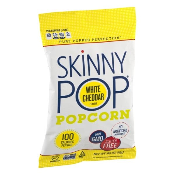 slide 1 of 1, SkinnyPop White Cheddar Popcorn Single Serve, 0.65 oz