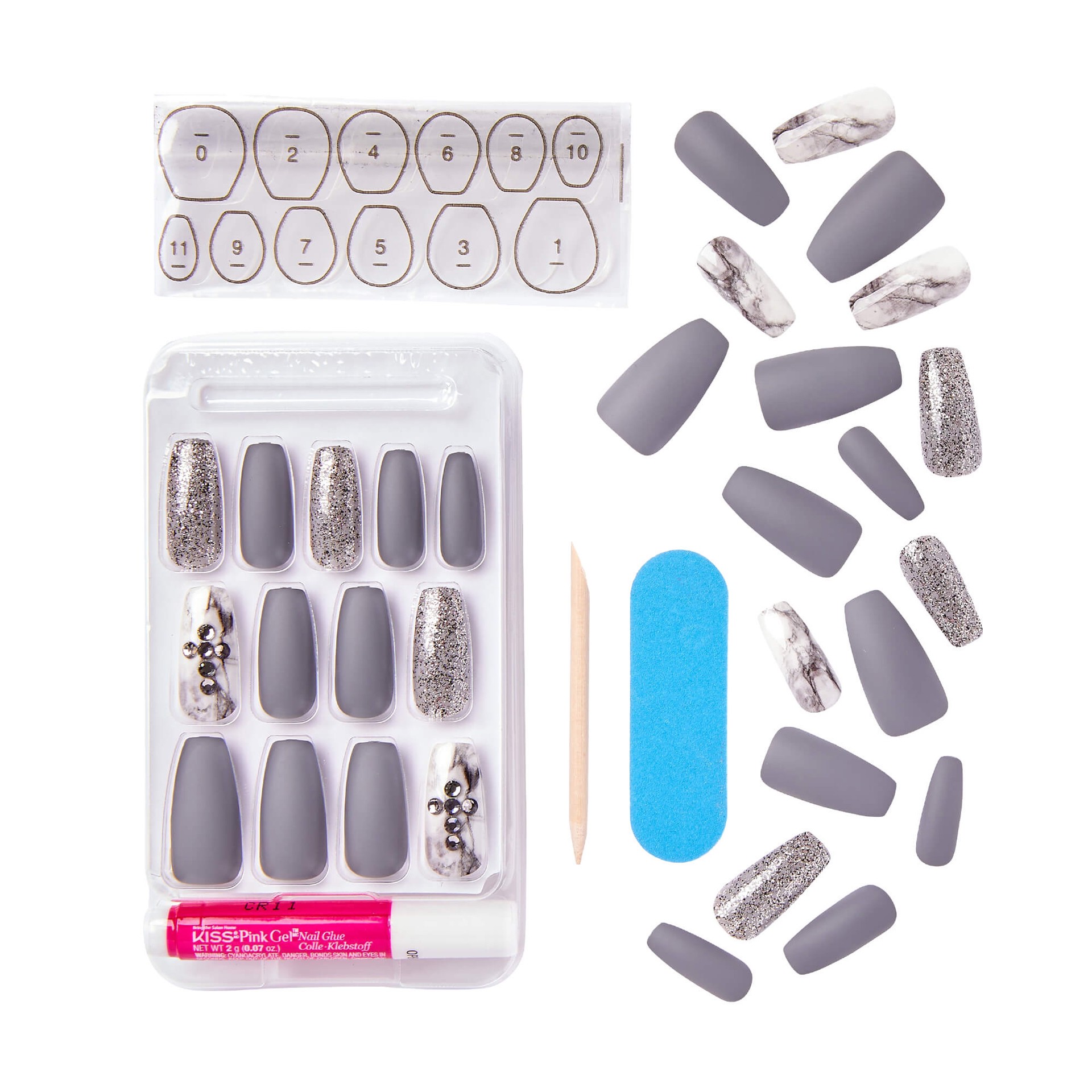 slide 2 of 5, KISS Gel Fantasy Limited Edition Halloween Design Nails - Howling Sound, Long Length, Coffin Shape, 24 Fake Nails, 1 ct