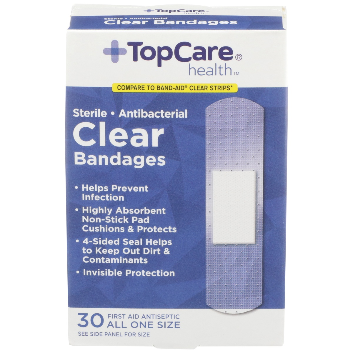 slide 1 of 1, TopCare Clear Bandages, 30 ct