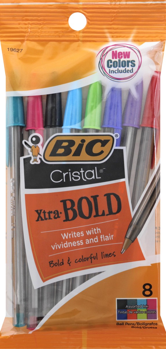 slide 1 of 9, Bic Cristal Bold Fashn Pen 8Ct, 8 ct