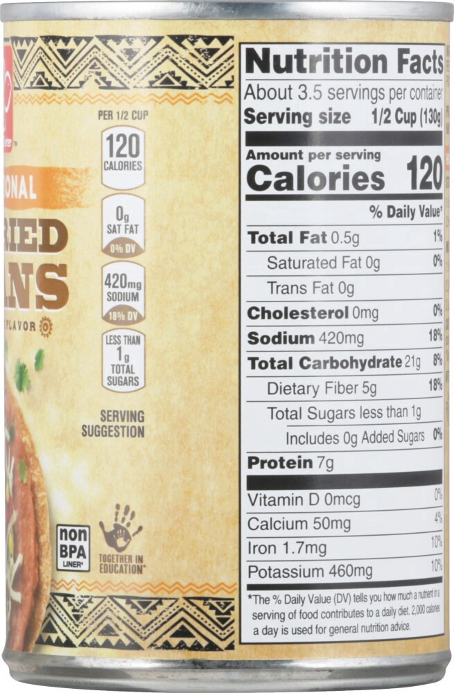 slide 4 of 4, Harris Teeter™ Traditional Refried Beans, 16 oz