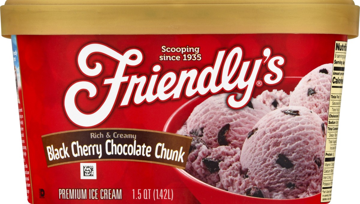 slide 8 of 12, Friendly's Black Cherry Chocolate Chunk Premium Ice Cream, 1.5 qt