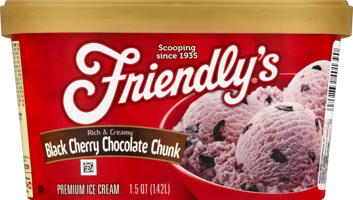 slide 11 of 12, Friendly's Black Cherry Chocolate Chunk Premium Ice Cream, 1.5 qt