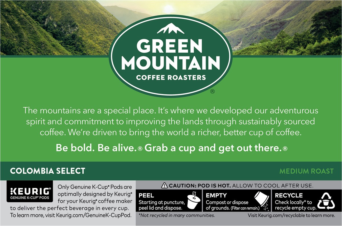 slide 4 of 7, Green Mountain Coffee Roasters Colombia Select Keurig Single-Serve K-Cup Pods, Medium Roast Coffee, 12 Count, 12 ct