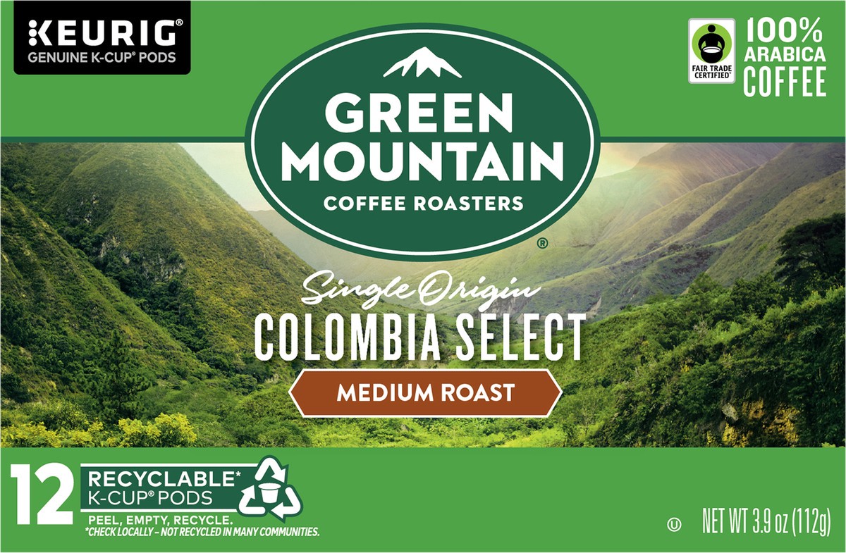 slide 6 of 7, Green Mountain Coffee Roasters Colombia Select Keurig Single-Serve K-Cup Pods, Medium Roast Coffee, 12 Count, 12 ct