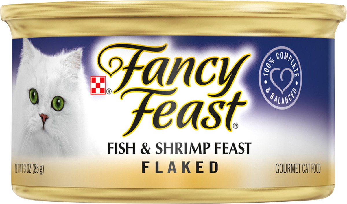 slide 5 of 7, Fancy Feast Flaked Salmon & Shrimp Feast Cat Food, 3 oz