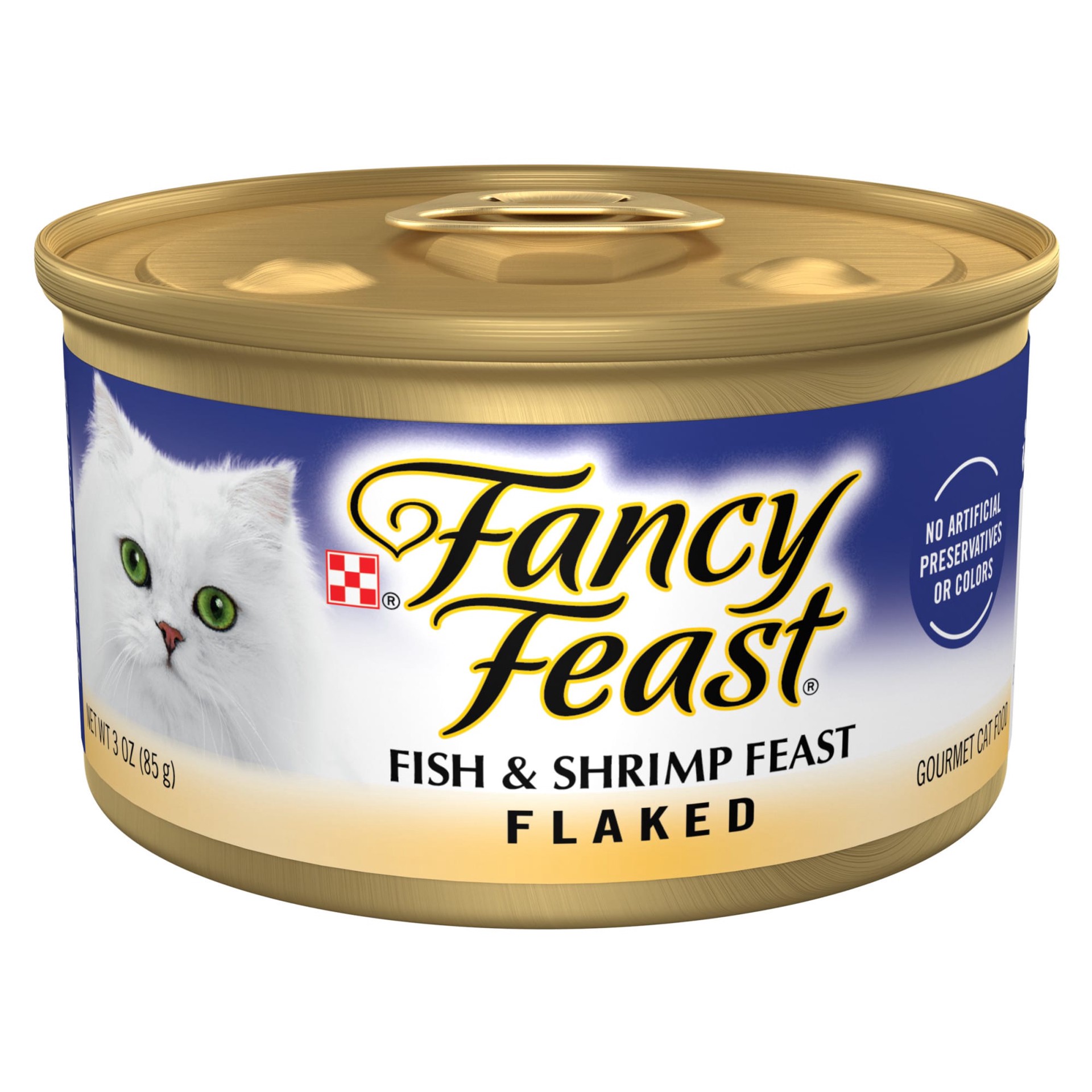 slide 1 of 7, Purina Fancy Feast Wet Cat Food Flaked Fish and Shrimp Feast, 3 oz