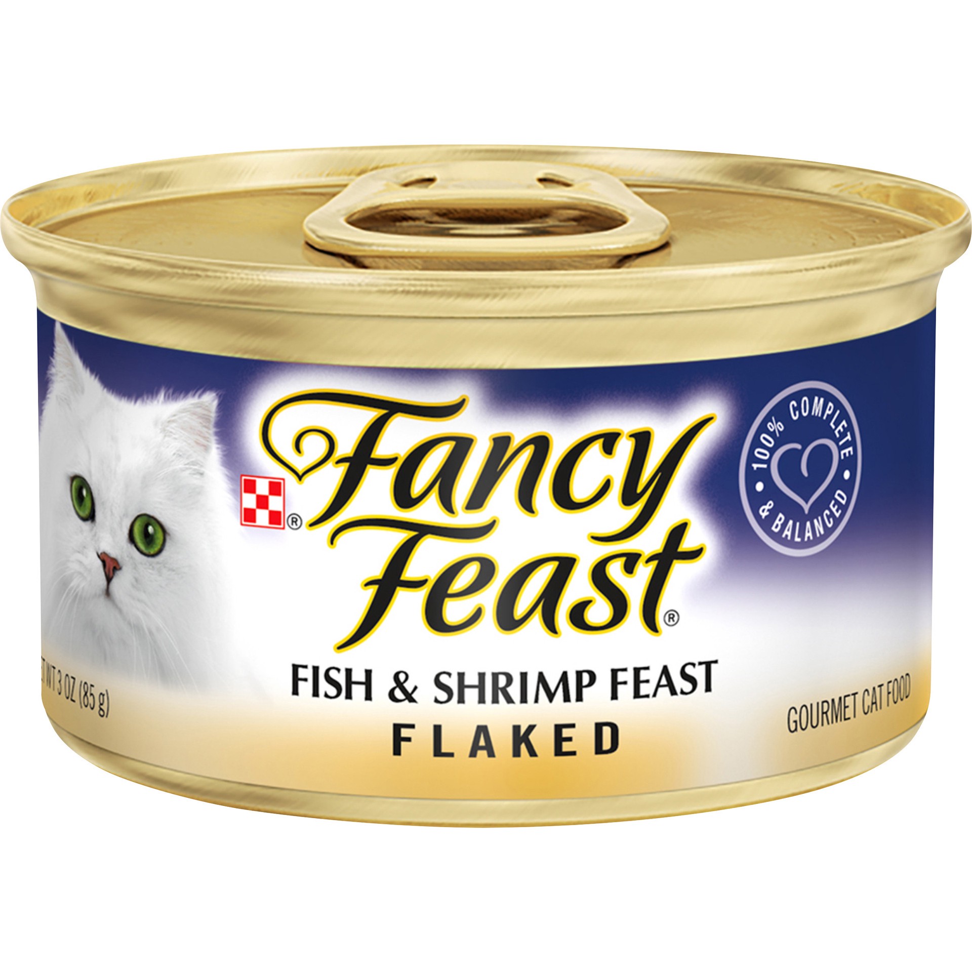 slide 1 of 7, Purina Fancy Feast Wet Cat Food Flaked Fish and Shrimp Feast, 3 oz