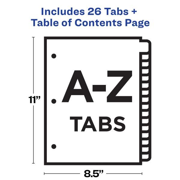 slide 2 of 8, Avery Ready Index Contemporary Table/Content Divider, Title: A-Z, Multi, Letter, 1 ct