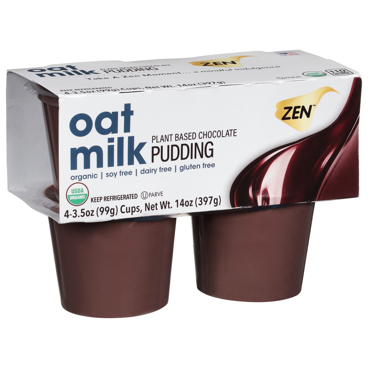 slide 2 of 9, Zen Zen Organic Chocolate Oatmilk Pudding, 3.5 oz