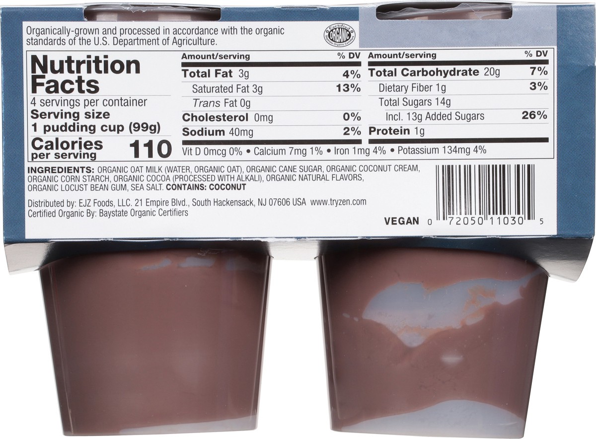 slide 6 of 9, Zen Zen Organic Chocolate Oatmilk Pudding, 3.5 oz