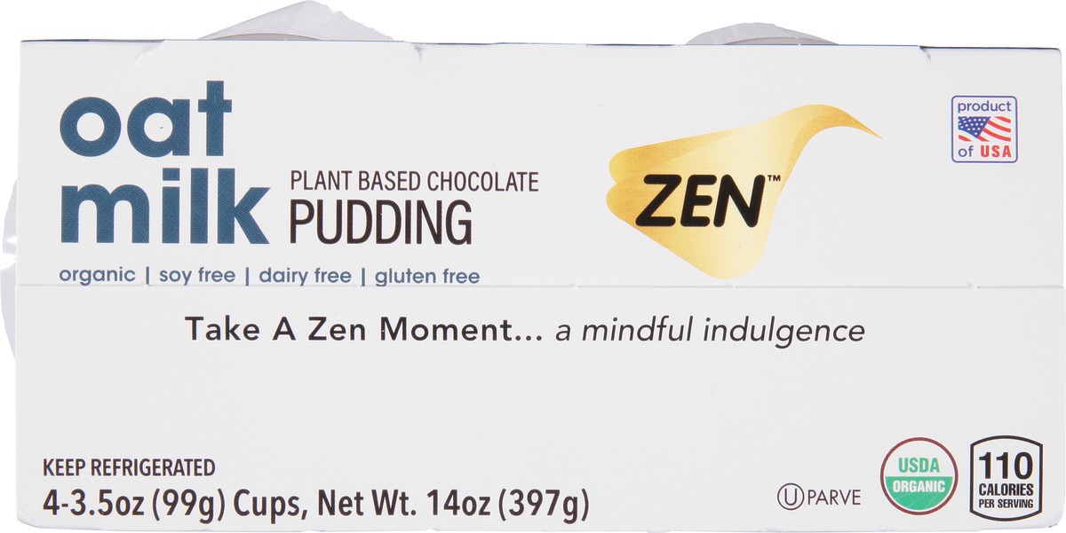 slide 3 of 9, Zen Zen Organic Chocolate Oatmilk Pudding, 3.5 oz