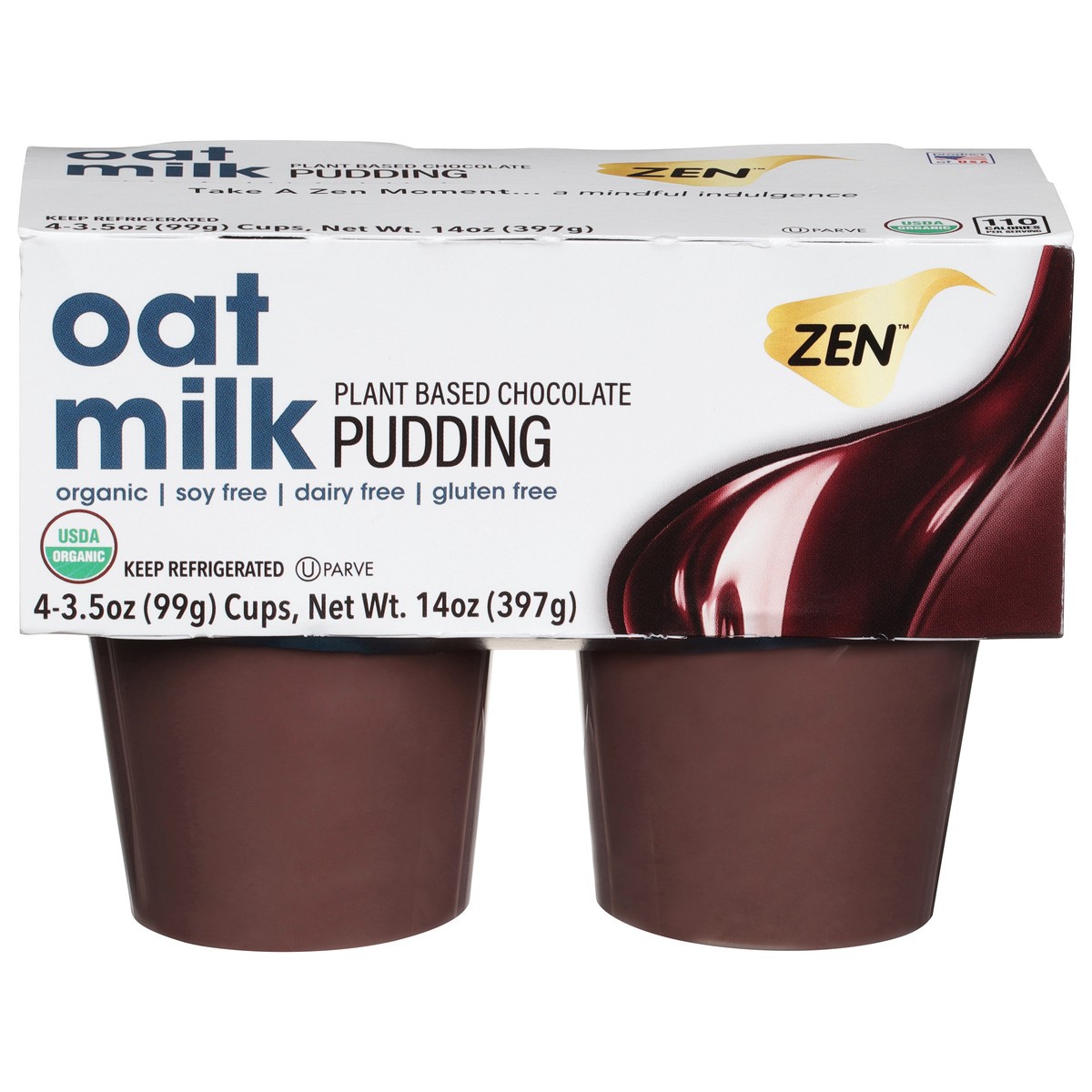 slide 1 of 9, Zen Zen Organic Chocolate Oatmilk Pudding, 3.5 oz