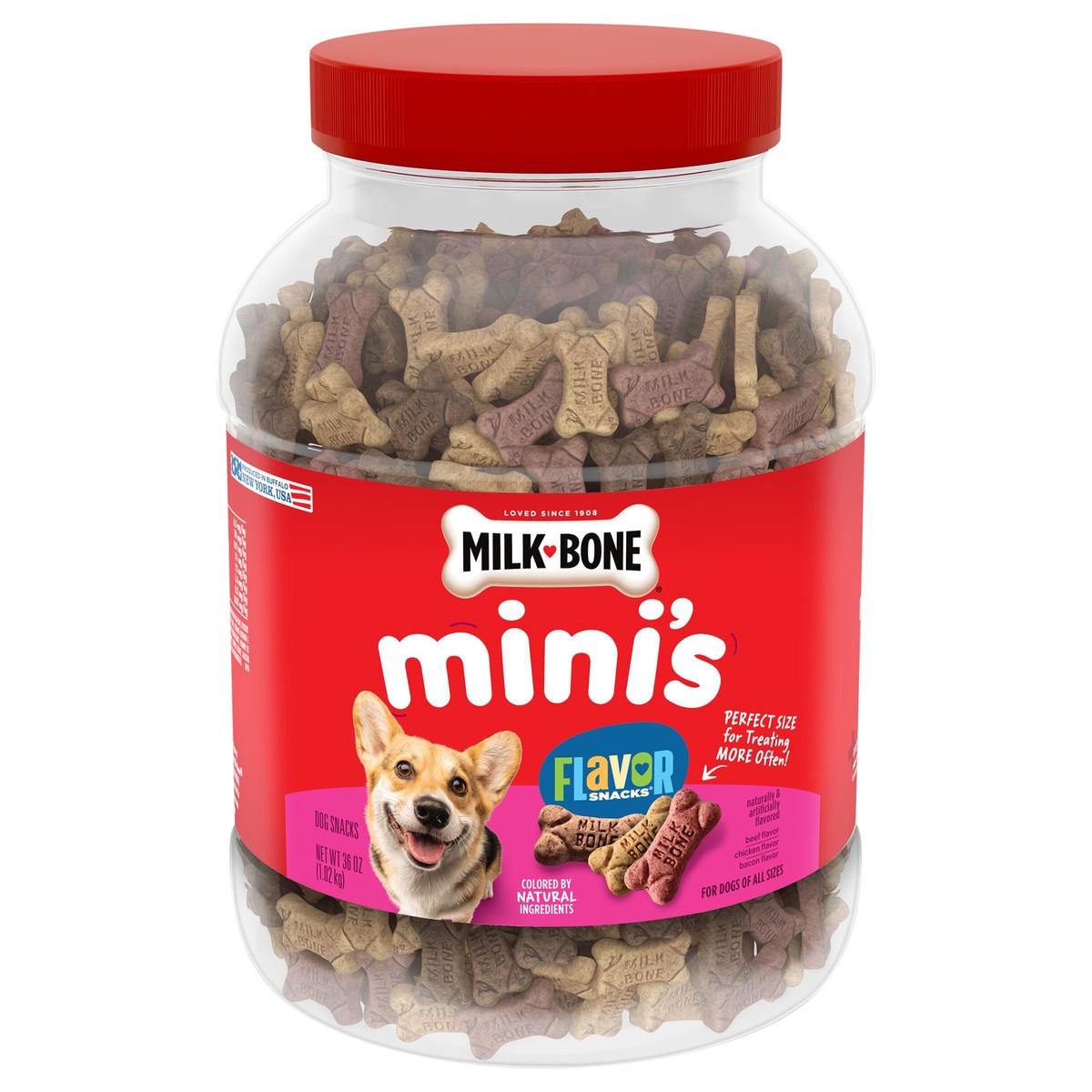 slide 1 of 33, Milk-Bone Flavor Snacks Mini Dog Biscuits, Flavored Crunchy Dog Treats, 36 Oz., 36 oz