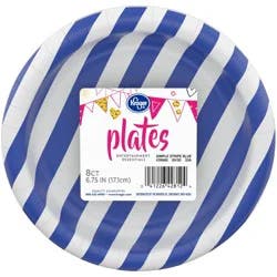 Kroger Entertainment Essentials Simple Stripe Paper Plates - Blue