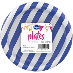 Kroger Entertainment Essentials Simple Stripe Paper Plates - Blue