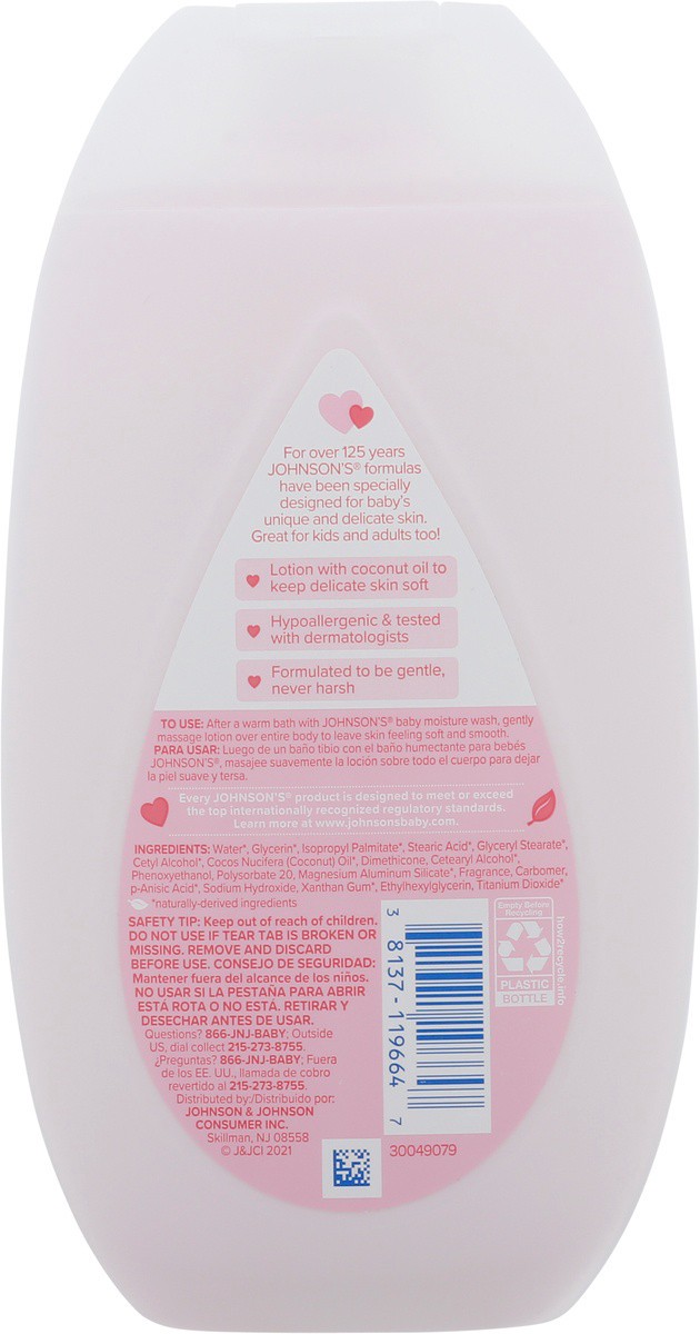 slide 3 of 9, Johnson's Baby Moisturizing Pink Lotion with Coconut Oil, 13.6 fl. oz, 13.6 fl oz