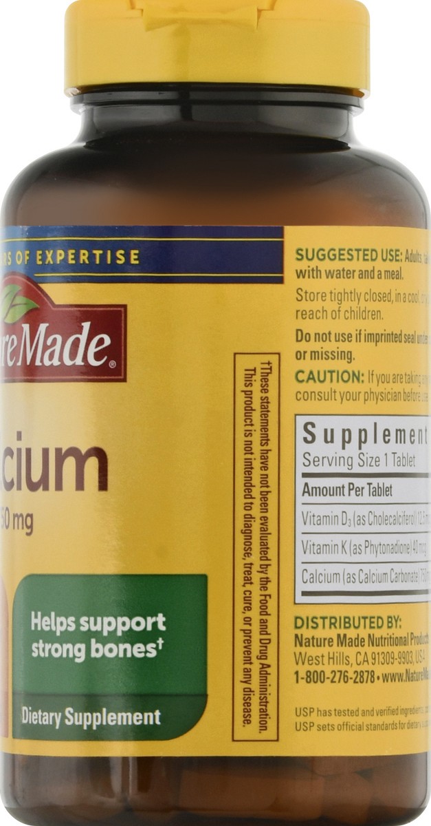 slide 11 of 12, Nature Made 750 mg Tablets Calcium 100 ea, 100 ct; 750 mg