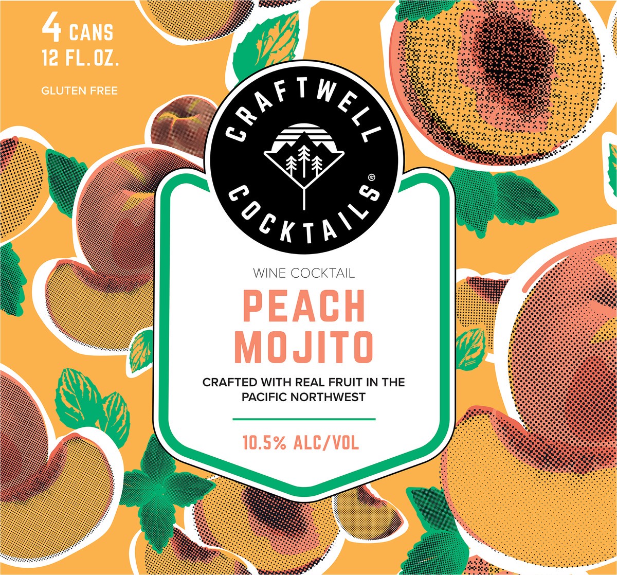 slide 3 of 8, Craftwell Cocktails Peach Mojito 4-12 OZ Cans, 4 ct; 12 fl oz