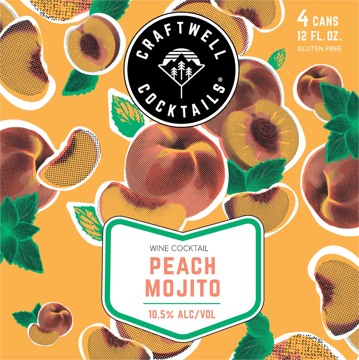 slide 6 of 8, Craftwell Cocktails Peach Mojito 4-12 OZ Cans, 4 ct; 12 fl oz
