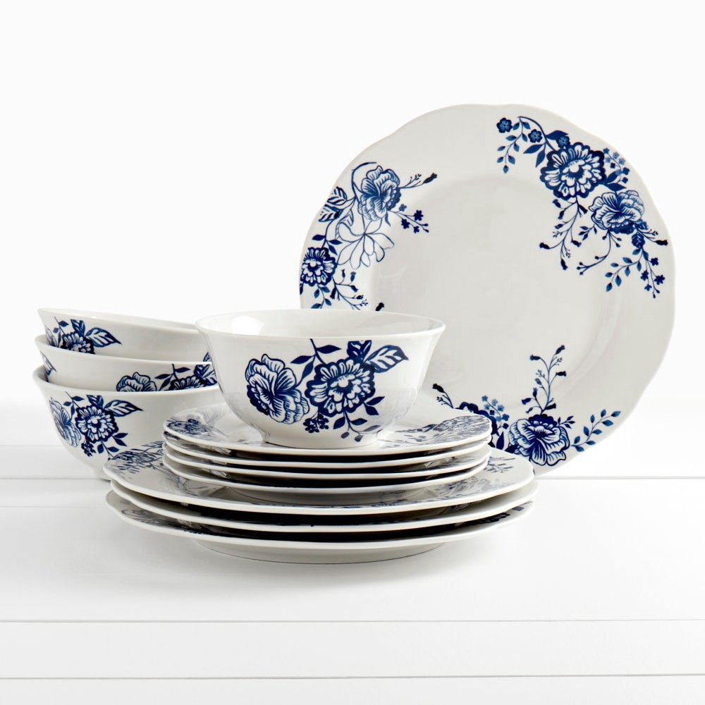 slide 4 of 6, Tabletops Gallery Vintage Floral Dinnerware Set, 12 ct