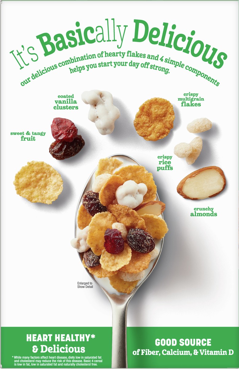 slide 5 of 9, Basic 4 Heart Healthy Cereal, Fruit and Nut Fiber Cereal with Whole Grain, 19.8 oz, 19.8 oz