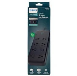 Philips 8-Outlet Surge Protector 8 ft Black
