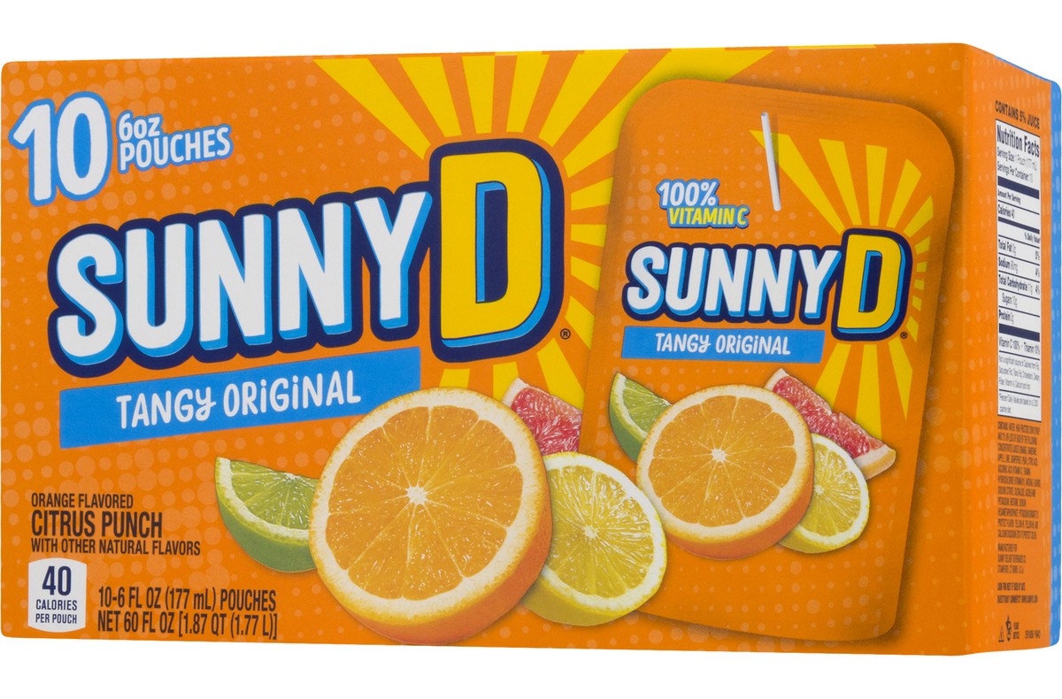 slide 2 of 11, Sunny D Orange Tangy Original 10 - 6 fl oz Pouches, 10 ct