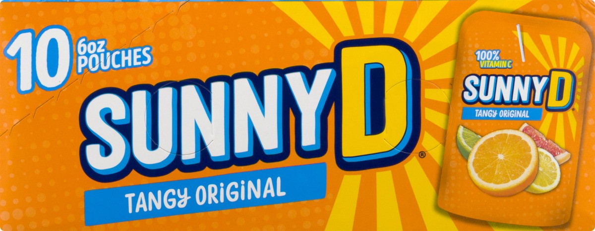 slide 10 of 11, Sunny D Orange Tangy Original 10 - 6 fl oz Pouches, 10 ct