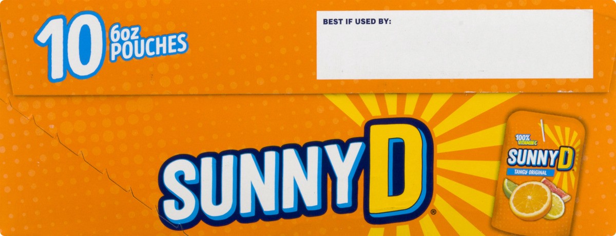 slide 5 of 11, Sunny D Orange Tangy Original 10 - 6 fl oz Pouches, 10 ct